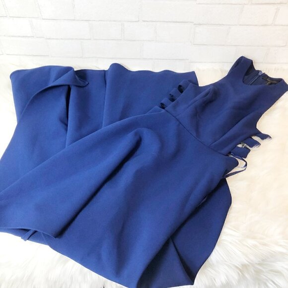 BCBG MaxAzria Rosalyn Cutout High-Low Royal Blue Dress Size 0 - Picture 2 of 6